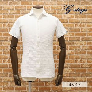 1 jpy / spring summer /g-stage/44 size / made in Japan shirt speed . flexible Italy made jersey -. what . Jaguar do functionality comfortable short sleeves new goods / white / white /gc298/