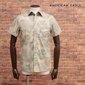 春夏/AMERICAN EAGLE/XXLサイズ/カジュアル シャツ 2154-5974 ストレッチ ボタニカル柄 胸ポケット 半袖 新品/ベージュ/ih123/