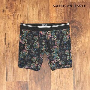 AMERICAN EAGLE/Sサイズ/ボクサーパンツ 0237-3588 ストレッチ 快適 ボタニカル柄 トランクス 新品/黒/ブラック/ih203/