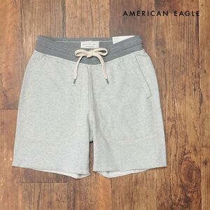 春夏/AMERICAN EAGLE/XSサイズ/イージー ハーフパンツ 4131-7286 裏起毛スウェット伸縮 無地 ダメージ加工 新品/ライトグレー/ih114/