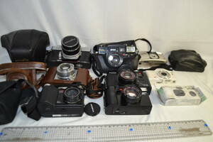 B27）カメラ色々　9ケ　ジャンク品　ミノルタ　SRT101 ・レンジファインダー・デジカメ・ミノルタ・オリンパス・フジカ・写ルンです　等