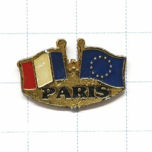 DKG★ PINS ピンズ ピンバッチ ピンバッジ ピンバッヂ P2228　PARIS フランス 国旗 EU 欧州旗
