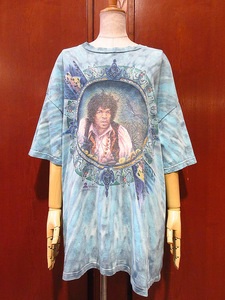 ビンテージ90's●Jimi HendrixプリントタイダイTシャツsize XL●240606i3-m-tsh-bnジミヘンドリックスバンド