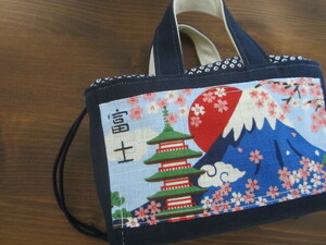 * hand made * Mt Fuji fully!(^^)! lovely .. present bag Mini lunch bag pouch bag .. want!(^^)! peace pattern rice ball onigiri pouch also!