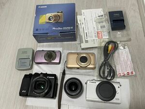 デジタルカメラ　動作品 4台　まとめ　Canon G1X EOS M100 14-45mm IXY Digital 930 IS Powershot SX210 