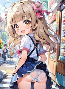 [高品質☆A4サイズポスター] アートポスター 美少女 セクシー 美女 制服 下着 イラスト かわいい 女の子 同人 オリジナル アニメ 2d-337