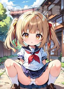 [高品質☆A4サイズポスター] アートポスター 美少女 セクシー 美女 制服 下着 イラスト かわいい 女の子 同人 オリジナル アニメ 2d-392