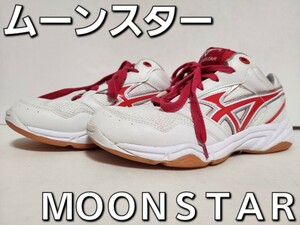 ★◆ムーンスター◆ＭＯＯＮＳＴＡＲ◆ジムスター １８◆ＧＹＭＳＴＡＲ １８◆YA 63◆ホワイト×レッド◆２４.５ＥＥcm◆ＪＫ◆中古品◆★