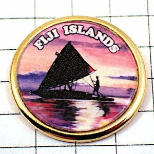  pin badge *. burning fiji- island ... tree yacht sailing boat boat * France limitation pin z* rare . Vintage thing pin bachi