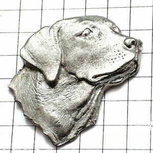 ピンバッジ・ゴールデンレトリバー犬の顔ピューター製シルバー銀色◆フランス限定ピンズ◆レアなヴィンテージものピンバッチ