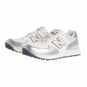 【未使用品】New balance golf ニューバランス　ゴルフシューズ　レディース　25cm（24.5cm程度）ホワイト/シルバー　