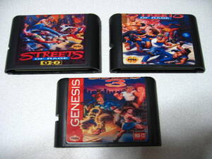 retofli start-up verification settled! GENESIS[ overseas edition MD]STREETS OF RAGE 1/2/3( Bear * Knuckle Ⅰ/Ⅱ/Ⅲ)3 pcs set *