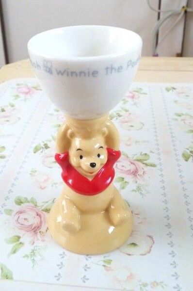 * Disney レトロ くまのプーさん おちょこ型 陶器 グラス *