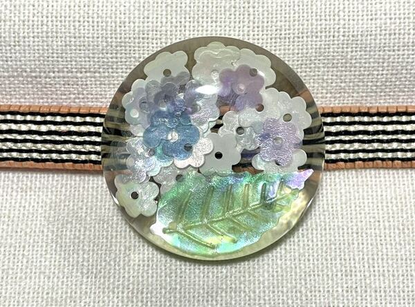 NO.1512 帯留め「紫陽花 白 」FourSeason フォー シーズン(帯留 帯飾り 和装小物)