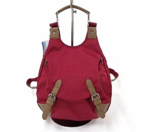  postage 300 jpy ( tax included )#yk773# lady's Primu Crescent rucksack wine red [sin ok ]