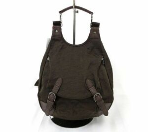  postage 300 jpy ( tax included )#yk776# lady's Primu Crescent rucksack Brown [sin ok ]