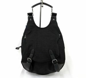  postage 300 jpy ( tax included )#yk772# lady's PRIMU CRESCENT rucksack black [sin ok ]