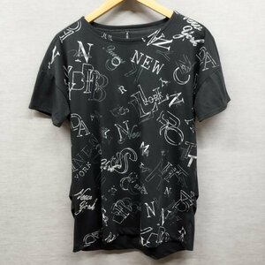 F69 DANSKIN ダンスキン Tシャツ 半袖 カットソー 英字 クルーネック スポーツ ポリエステル コットン レディース ブラック L