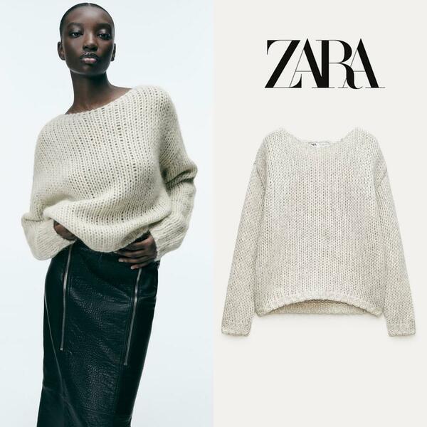 ZARA ザラ アルパカ＆ウールブレンド ニットプルオーバー セーター