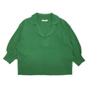MURUAm Roo a high twist half sleeve knitted Polo green 