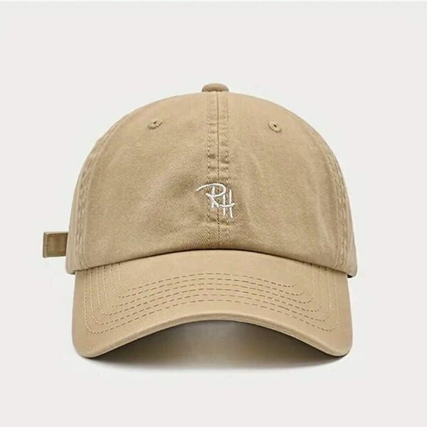 【新品】RH ロゴ　キャップ　帽子　男女兼用　カーキ ロゴ刺繍 RHロゴ　夏　野球帽　ベースボールキャップ