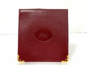 【美品】Cartier カルティエ　マストライン　ボルドー　財布　ウォレット　札入れ