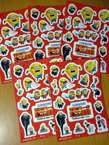  red Mini on z seal sticker 5 pieces set Mini on movie [.. glue. Mini on super metamorphosis ]