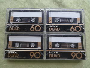 カセットテープ フェリクロームポジション SONY DUAD 60分 3本　90分 1本　4本セット　録音済中古品 ジャンク扱い