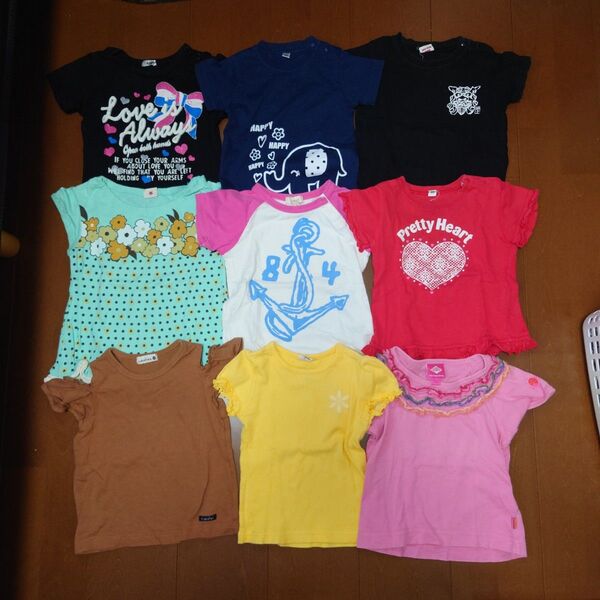 半袖Tシャツ 古着卸 Tシャツ キッズ プリント 9枚セット 90cm