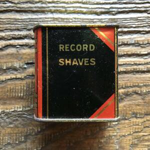 即決 ～1950s MADE IN USA Record Shaves ヴィンテージ缶 ブック 本型 ケース / 小物 デスク雑貨 アンティーク シャビー 古着