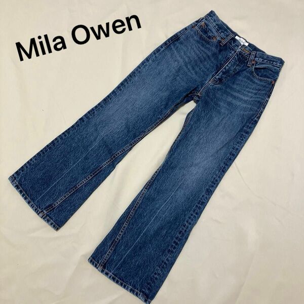 美品　Mila Owen ミラオーウェン　フレアデニムPT パンツ　ジーンズ 0 デニムパンツ