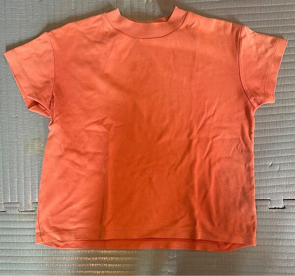 GU Tシャツ クルーネック 半袖Tシャツ 無地 オレンジ Mサイズ