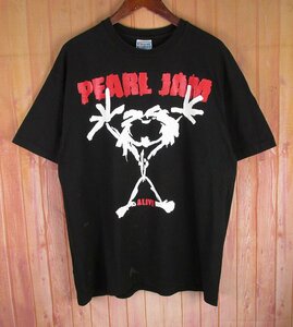ST10906 90s PEARL JAM パール・ジャム Tシャツ Hanes USA製 ブラック X LARGE（クリックポスト可）