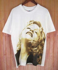 ST10902 90s マドンナ THE GIRLIE SHOWROOM Tシャツ HANES USA製 ロックT ホワイト LARGE 美品（クリックポスト可）