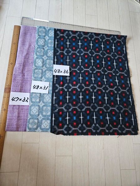 No.115 着物 はぎれ リメイク 格安 たんす保管 3枚セット バラ売り不可