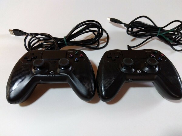 PS4 互換品 ワイヤード コントローラー 2個セット ブラック 有線