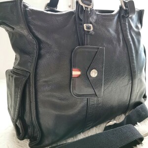 1 иен ~ BALLY Bally 02way большая сумка сумка на плечо to дождь spo ting портфель A4 возможно кожа мужской бизнес большая вместимость 