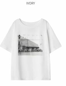 [STYLE DELI][Made in JAPAN] фото принт футболка B/ слоновая кость *M размер 