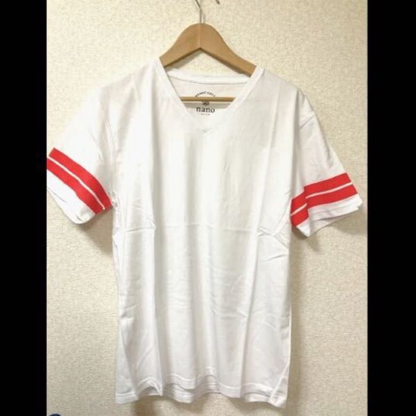 L ) 未使用 ナノユニバース Tシャツ ライン nano メンズ 半袖 コットン