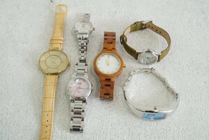 F384 shell record face wristwatch 6 point set quartz White Butterfly . accessory lady's large amount together . summarize set sale immovable goods 