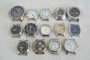 F378 men's face face wristwatch 14 point set accessory quartz large amount together . summarize set sale immovable goods 