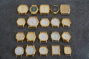 F375 ゴールドカラー 文字盤 フェイス 20点セット 腕時計 アクセサリー レディース メンズ 大量 まとめて おまとめ まとめ売り 不動品