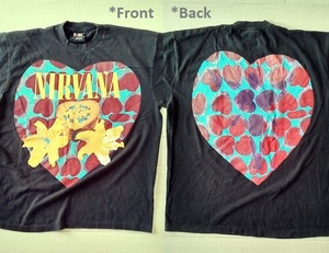 ［ XL ］「 NIRVANA Heart Shaped Box ニルヴァーナ kurt cobain カートコバーン バンド ビンテージスタイル プリントTシャツ(*BIO) 」新品