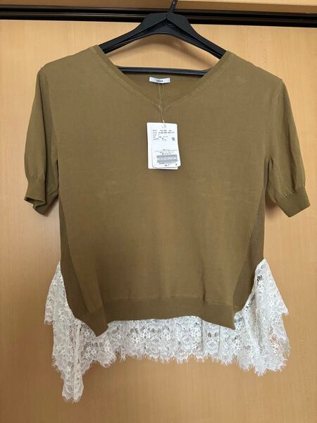 【新品タグ付き】IENAイエナ 半袖サマーニット コットン