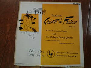 米COLUMBIA ML ６つ目　ブラームス　ピアノ五重奏　クリフォード・カーゾン　ブタペスト弦楽四重奏団