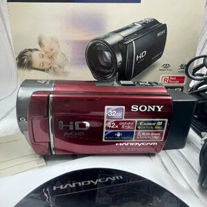 m002 D2(60) SONY ソニー HANDYCAM ハンディカム HDR-CX180 コンパクト デジタル ビデオカメラ レッド 説明書付 撮影機器 通電確認済