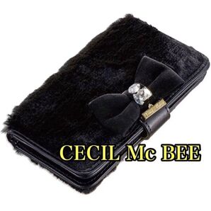 スマホケース マルチ CECIL McBEE ブラックファー セシル マルチ対応ケース