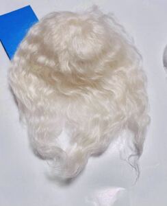 7〜8インチ モヘア ウィッグビスクドール 球体関節人形 創作人形 アンティークホワイト プラチナ 