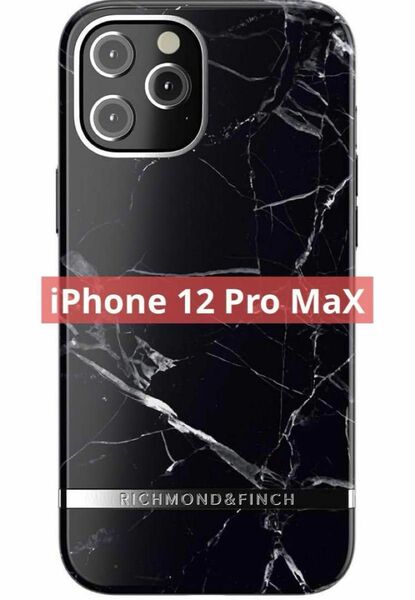 リッチモンドアンドフィンチ iPhone 12 Pro MaX ブラック　大理石 カバー　ケース