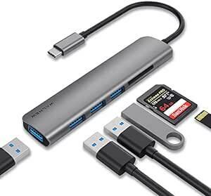 USB C ハブ 6in1 USB Type C WALNEW HUB 変換アダプタ USB 3.0ポート４つ 高速データ転送 タ